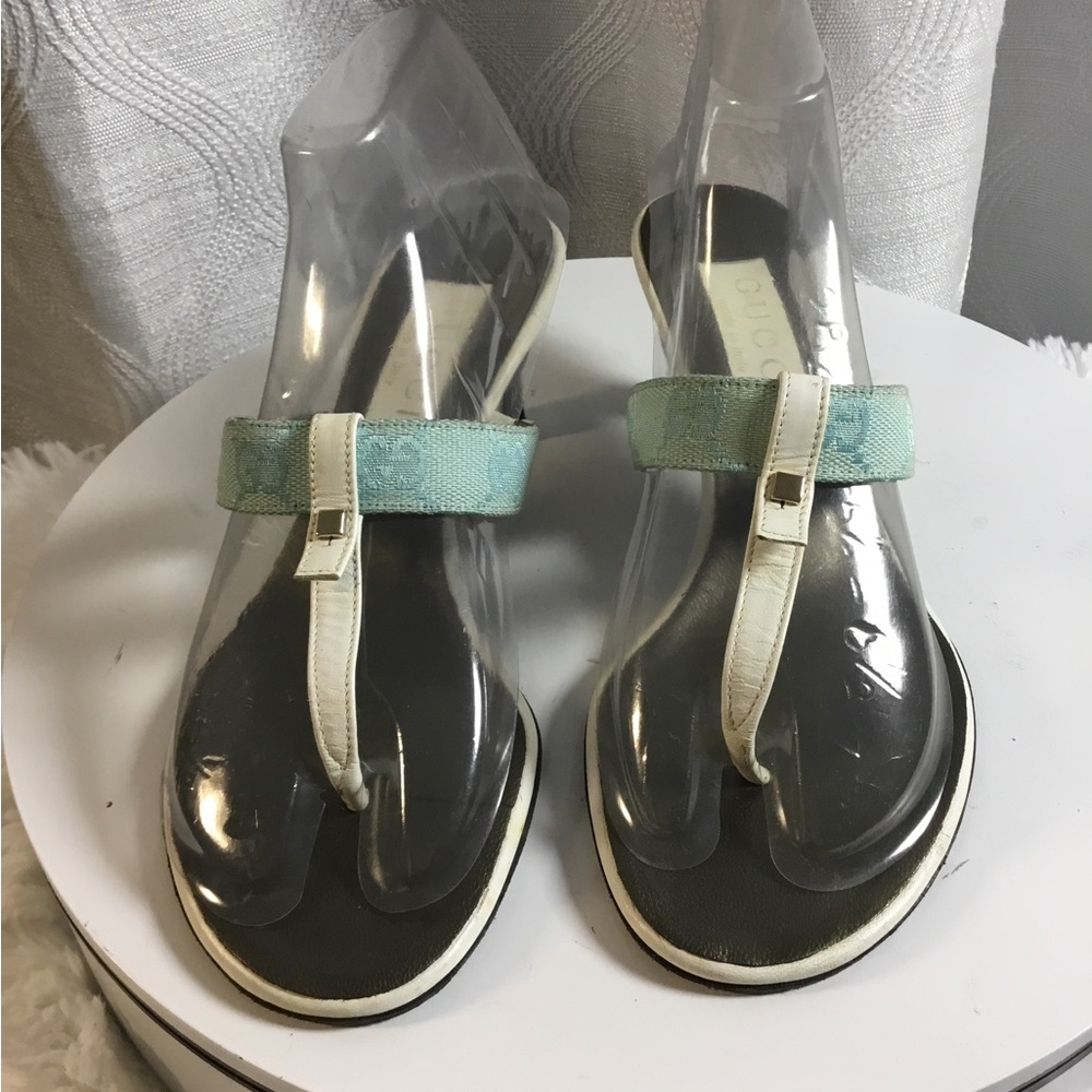 Gucci Light Blue & White Women’s Thong Sandals